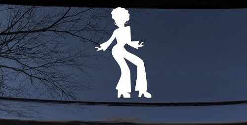 Disco Woman with a Fro Car or Truck Window Decal Sticker