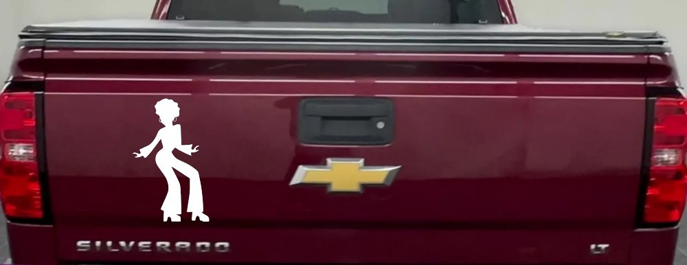 Disco Woman with a Fro Car or Truck Window Vinyl Decal Sticker (White)