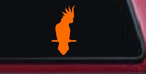 Cockatoo Bird Car or Truck Window Decal Sticker (Orange)