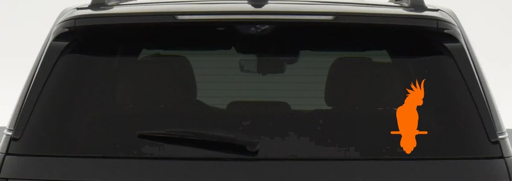 Cockatoo Bird Car or Truck Window Decal Sticker (Orange)
