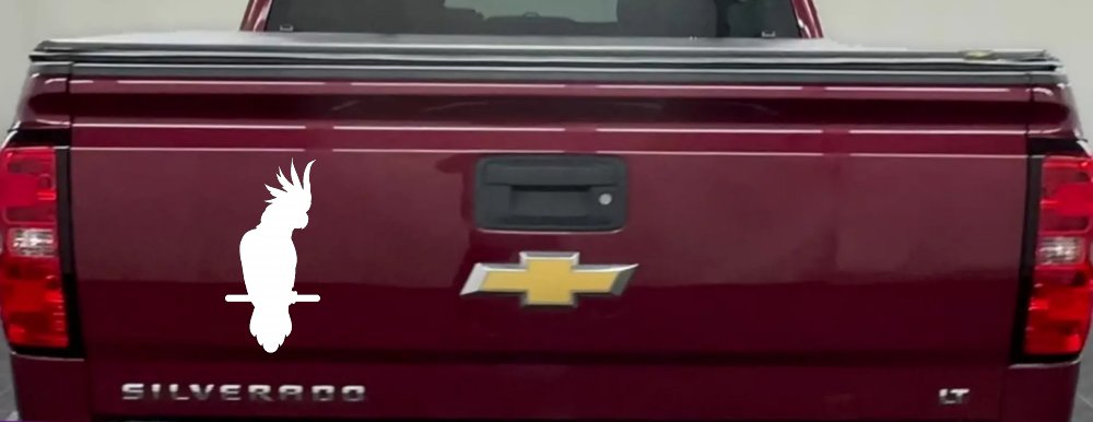 Cockatoo Bird Car or Truck Window Decal Sticker (White)