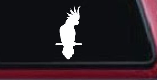 Cockatoo Bird Car or Truck Window Decal Sticker (White)