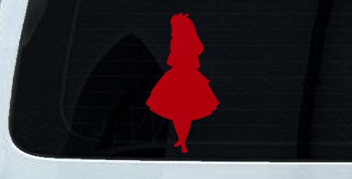 Alice in Wonderland Fairy Tale Car or Truck Window Decal Sticker (Red)