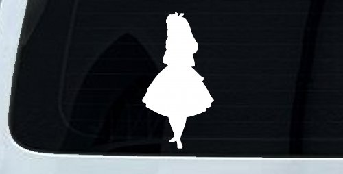 Alice in Wonderland Fairy Tale Car or Truck Window Decal Sticker (White)