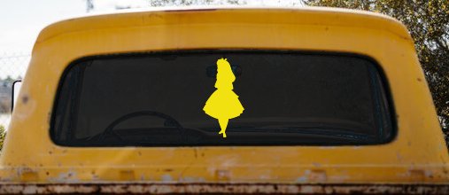Alice in Wonderland Fairy Tale Car or Truck Window Decal Sticker (Yellow)
