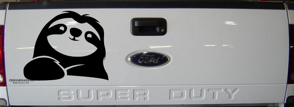 Happy Sloth Car or Truck Window Decal Sticker (Black)