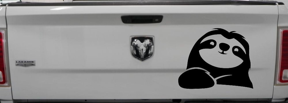 Happy Sloth Car or Truck Window Decal Sticker (Matte Black)