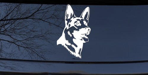 German Shepherd Dog Car or Truck Window Decal Sticker (White)