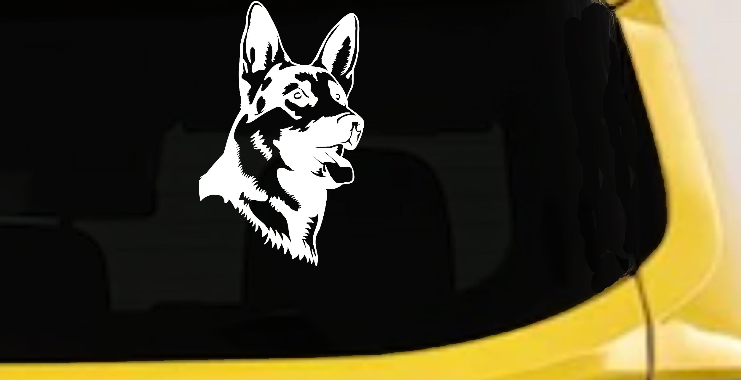 German Shepherd Dog Car or Truck Window Vinyl Decal Sticker (White)