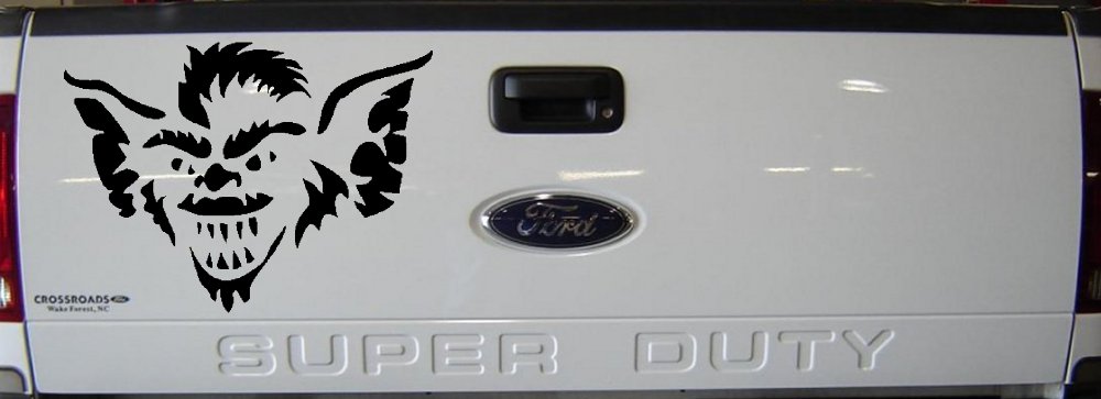 Stripe The Leader or Head Gremlin Car or Truck Window Decal Sticker (Black)