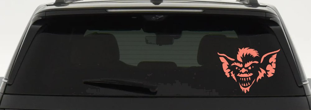 Stripe The Leader or Head Gremlin Car or Truck Window Decal Sticker (Coral)