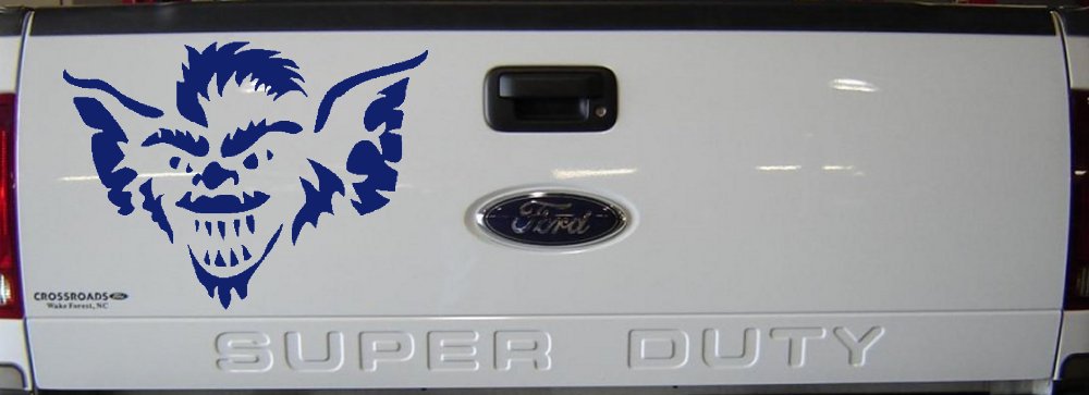 Stripe The Leader or Head Gremlin Car or Truck Window Decal Sticker (Navy)