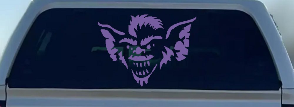 Stripe The Leader or Head Gremlin Car or Truck Window Decal Sticker (Purple)