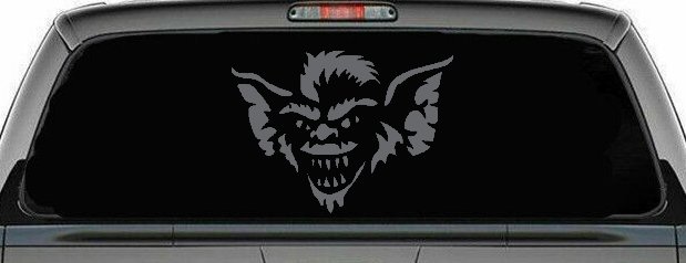 Stripe The Leader or Head Gremlin Car or Truck Window Decal Sticker (Silver)
