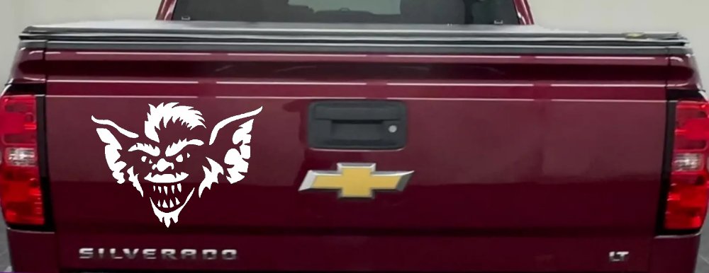 Stripe The Leader or Head Gremlin Car or Truck Window Decal Sticker (White)