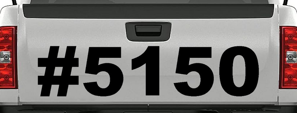 Hashtag 5150 Police code for Crazy Funny Car or Truck Window Decal Sticker