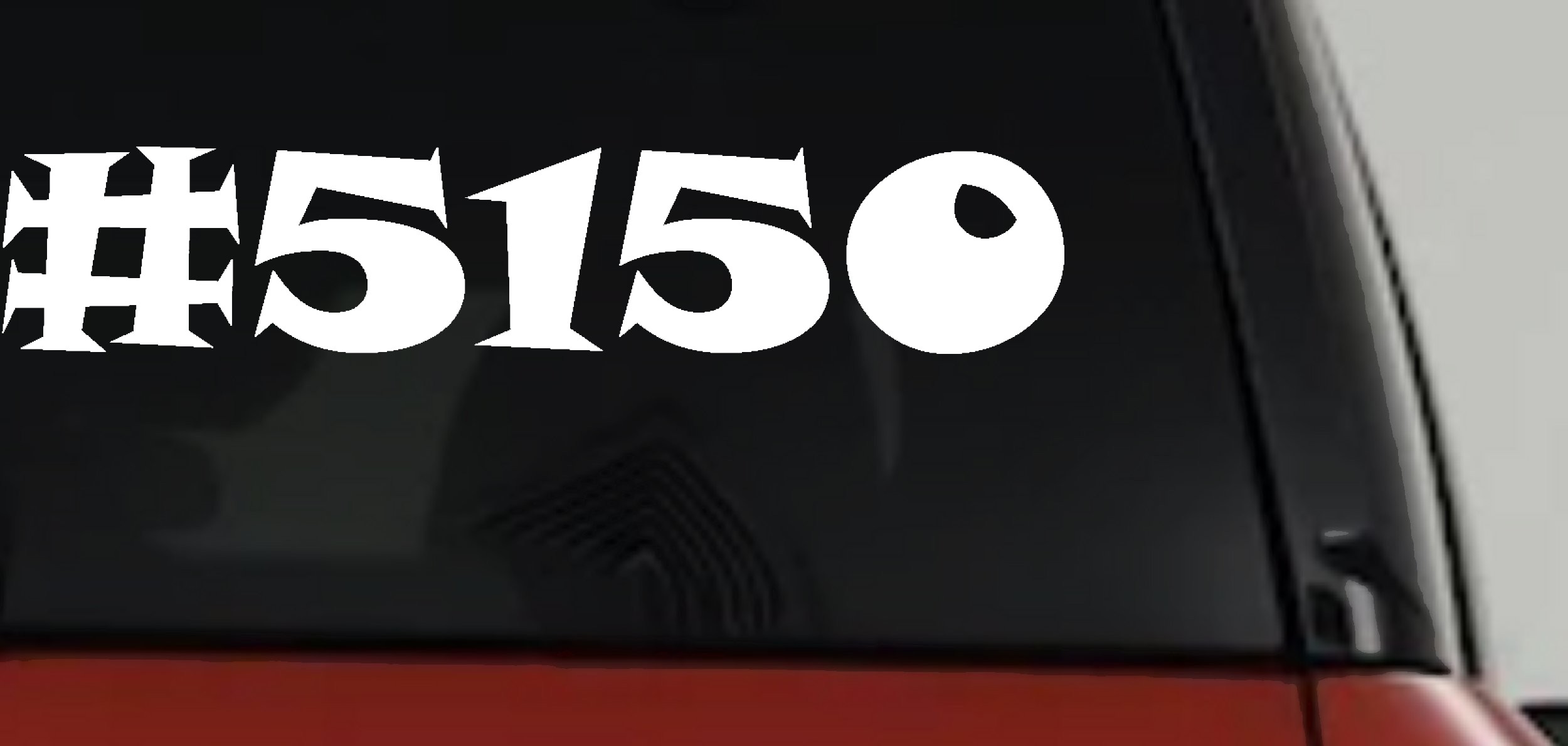 Hashtag 5150 Police Code for Crazy Funny Car or Truck Window Vinyl Decal Sticker (White)