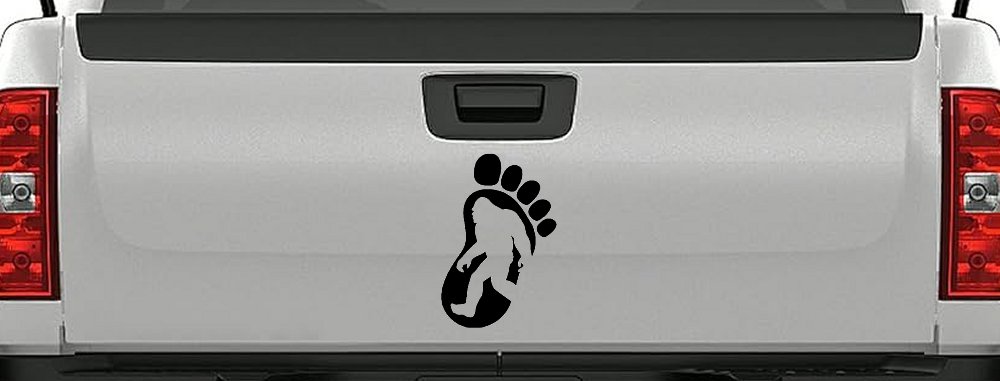 Bigfoot Sasquatch In Bigfoot Print Car or Truck Window Decal Sticker