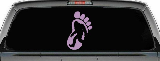 Bigfoot Sasquatch In Bigfoot Print Car or Truck Window Decal Sticker