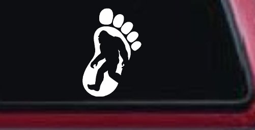 Bigfoot Sasquatch In Bigfoot Print Car or Truck Window Decal Sticker