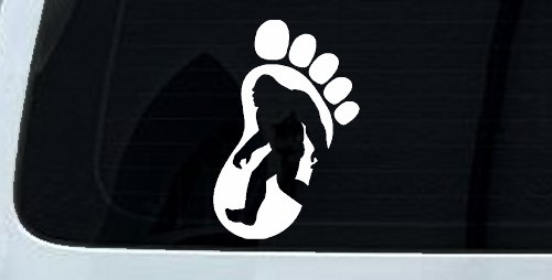 Bigfoot Sasquatch In Bigfoot Print Car or Truck Window Decal Sticker