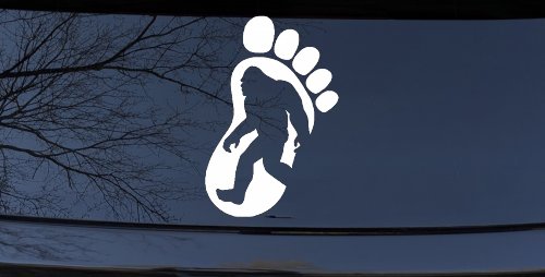 Bigfoot Sasquatch In Bigfoot Print Car or Truck Window Decal Sticker