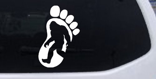 Bigfoot Sasquatch In Bigfoot Print Car or Truck Window Decal Sticker