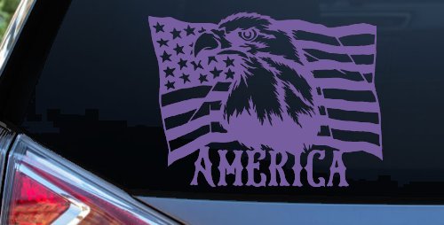 Bald Eagle Over The American Flag Patriotic Car or Truck Window Decal Sticker