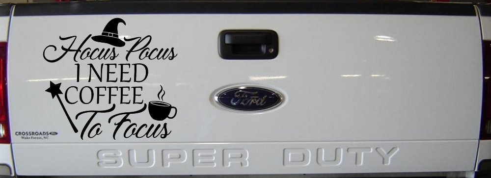 Hocus Pocus Need Coffee to Focus Funny Car or Truck Window Decal Sticker (Black)