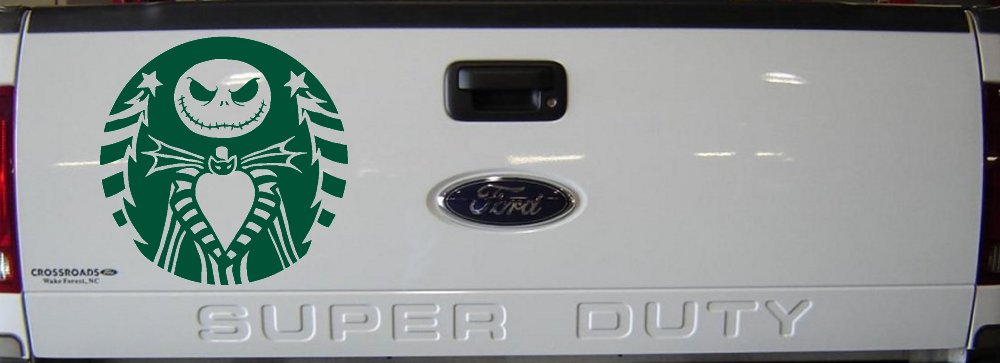 Jack Skeleton Nightmare Christmas Sci Fi Car or Truck Window Vinyl Decal Sticker (Dark Green)