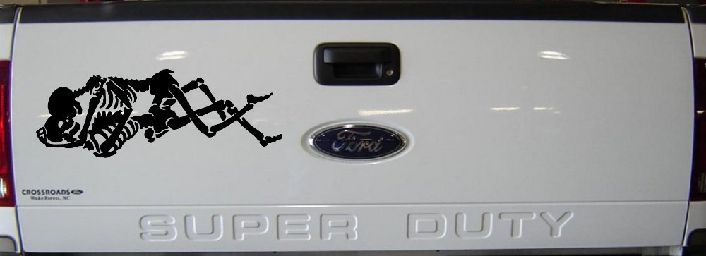 Skeleton Love Skulls Car or Truck Window Vinyl Decal Sticker (Black)