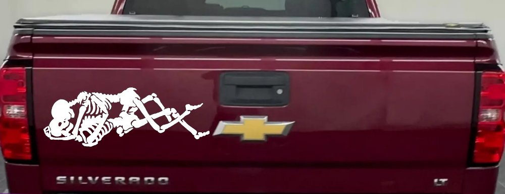 Skeleton Love Skulls Car or Truck Window Decal Sticker