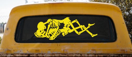 Skeleton Love Skulls Car or Truck Window Decal Sticker