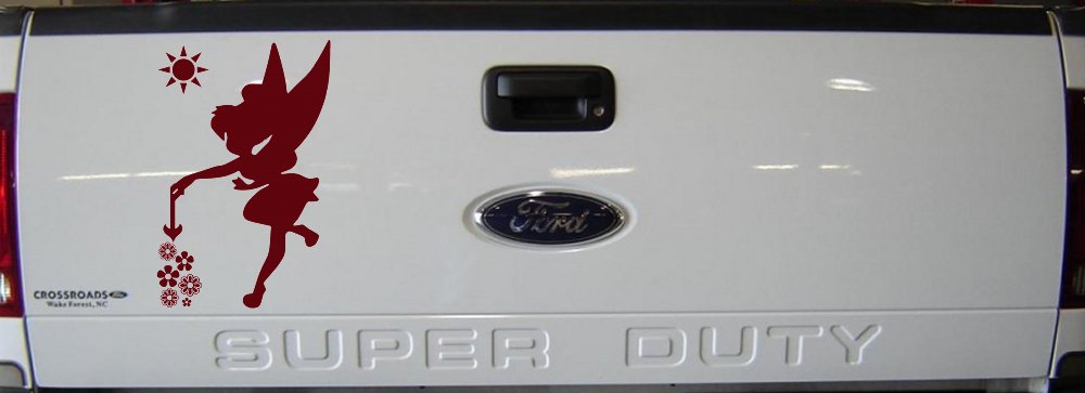 Tinkerbell Making Flowers Grow Cartoons Car or Truck Window Vinyl Decal Sticker (Purple Red)