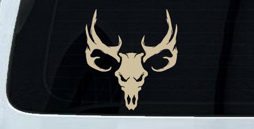 Tribal Buck Deer Skull with Huge Horns and Rack Hunting Car or Truck Window Decal Sticker