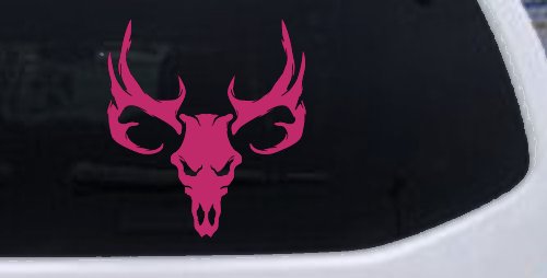 Tribal Buck Deer Skull with Huge Horns and Rack Hunting Car or Truck Window Decal Sticker