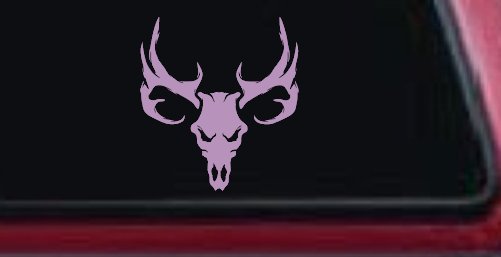 Tribal Buck Deer Skull with Huge Horns and Rack Hunting Car or Truck Window Decal Sticker