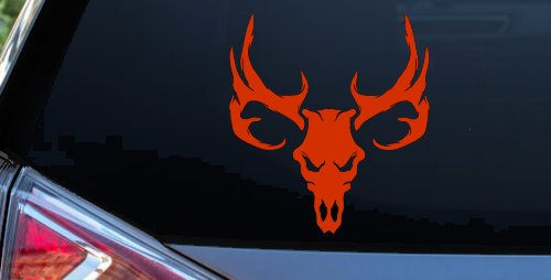Tribal Buck Deer Skull with Huge Horns and Rack Hunting Car or Truck Window Decal Sticker