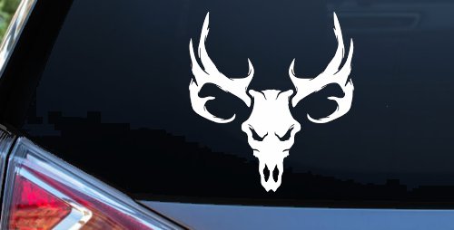 Tribal Buck Deer Skull with Huge Horns and Rack Hunting Car or Truck Window Decal Sticker