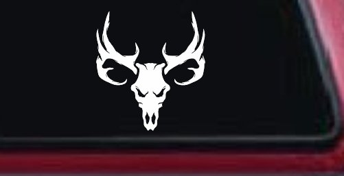 Tribal Buck Deer Skull with Huge Horns and Rack Hunting Car or Truck Window Decal Sticker