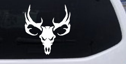 Tribal Buck Deer Skull with Huge Horns and Rack Hunting Car or Truck Window Decal Sticker