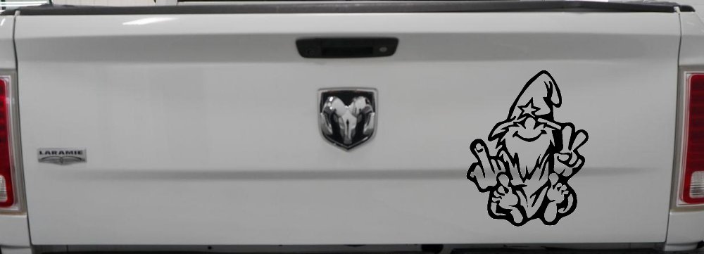 Wizard Shooting Bird and Giving Peace Sign Funny Car or Truck Window Decal Sticker (Black)