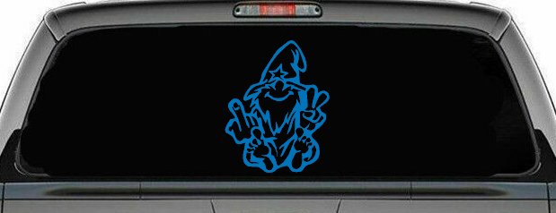 Wizard Shooting Bird and Giving Peace Sign Funny Car or Truck Window Decal Sticker