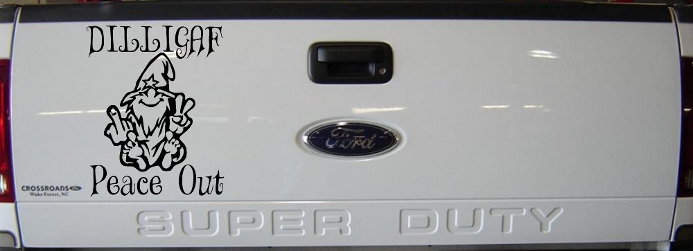 DILLIGAF Wizard Peace Out Funny Car or Truck Window Vinyl Decal Sticker (Black)