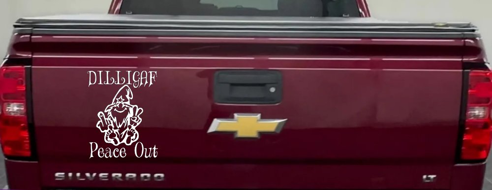 DILLIGAF Wizard Peace Out Funny Car or Truck Window Decal Sticker
