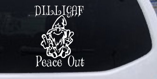 DILLIGAF Wizard Peace Out Funny Car or Truck Window Decal Sticker