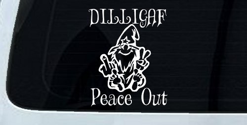 DILLIGAF Wizard Peace Out Funny Car or Truck Window Decal Sticker