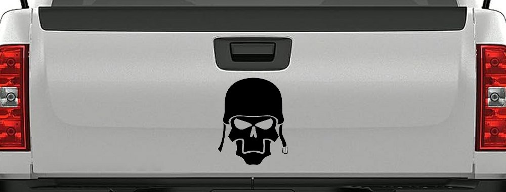 Skull with Helmet Biker Car or Truck Window Decal Sticker
