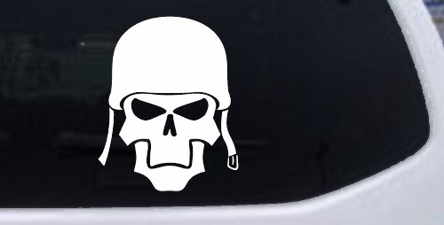 Skull with Helmet Biker Car or Truck Window Decal Sticker