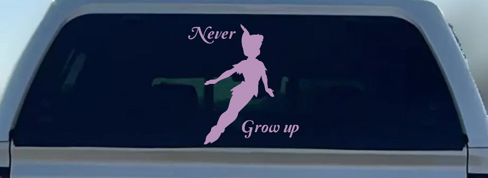 Peter Pan Never Grow Up Sci Fi Car or Truck Window Decal Sticker
